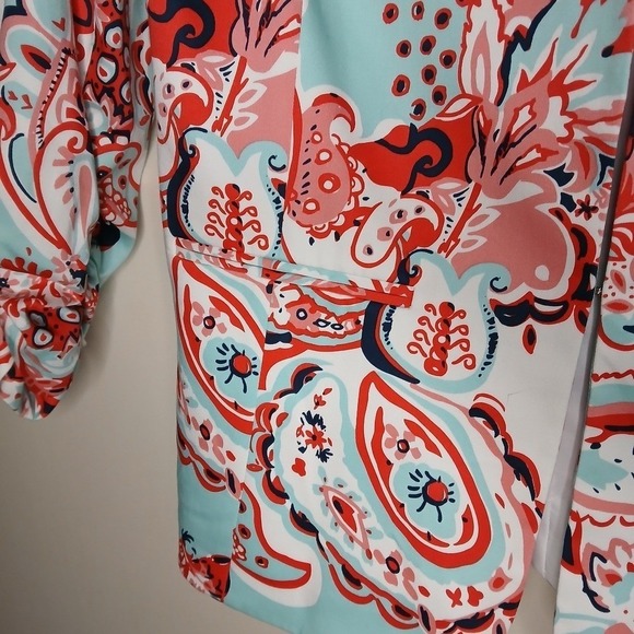 Preston &‎ York Paisley Blazer Jacket Size 14 NWT Mint Coral Open Front - Picture 3 of 7